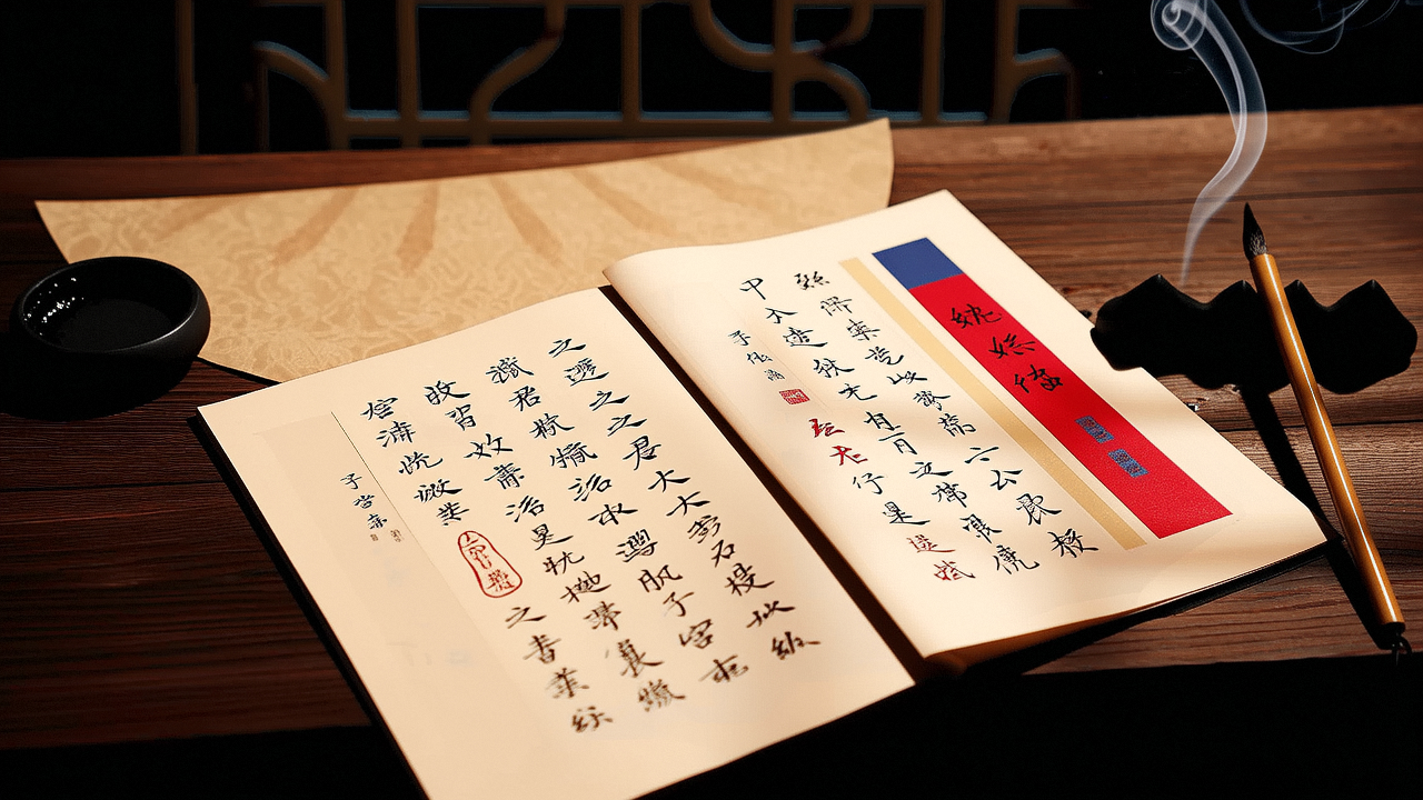Chinese calligraphy and pinyin demonstration
